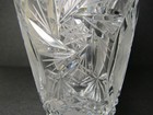 Vintage Lead Cut Crystal Glass Starburst Etched Home D  cor Vase