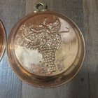Vtg Set Of 2 Copper Tin Fruit Jello Molds wall Hanging  Grapes   Fruit Motif