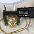 Vintage Endura Gold Chain Tone Heart Shape  Mechanical Wind 30mm Necklace Watch