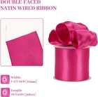 Hot Pink Satin Wired Ribbon  1 5 Inch X Continuous 10 Yards Luxury Double Faced