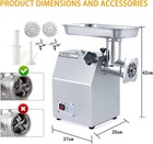 265 Lbs h Commercial Meat Grinder 800w Stainless Steel Sausage Maker Machine