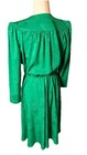 Retro Vintage Andrea Gayle Green V-neck Long Sleeve Midi Dress 70s Or 80s 