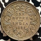 1862 India 1 Rupee Lot jm9313 Silver  High Grade  Beautiful 