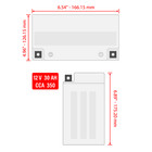 Agm Battery For  Polaris Sportsman 700 Efi 2002 - 2007   12v 30ah Cca350 4010630