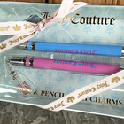 Sealed Juicy Couture Pink blue Pen   Pencil Set With Charms Guitar Radio Rare