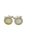 Vintage Tiffany   Co  Sterling Silver   Gold Round Cuff Links - Pouch