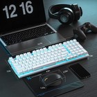 Wireless Mechanical Gaming Keyboard 98 Keys Rgb Backlit Blue Switch Mouse Pad