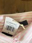Nwt Men s Adidas Ultimate Stripe Polo  Size  L  Color  Pink white  m4 15 