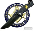New Masonic Mason Tactical Folding Blade Black Pocket Knife Emergency Hunting