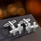 Puzzle Shirt Cufflinks Gift For Men s 14k White Gold Plated 925 Sterling Silver