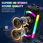 Portable Pa Speaker Karaoke Machine Bluetooth 2 Wireless Microphones Led Tws