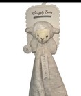 Snuggly Lovey Lamb Baby Security Blanket White Sherpa Lining Plush 15x15 New