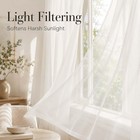 Ivory Sheer Curtains 84 Inch Long For Living Room  2 Panels