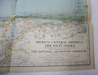 Mexico  Central America And The West Indies - National Geographic Map - 1934