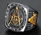 Vintage Masonic Mens Ring Stainless Steel Eye Ring For Men Hip Hop Retro Jewelry