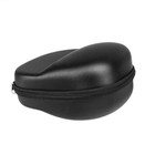 Hard Leather Carrying Case For Over-ear Headphones Full Size Big Headset Black