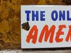 Vintage American Patriot Club Porcelain Sign Old  63 Americanism Americana Gov 