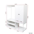 White Wardrobe Closet W hanging Rod - 2 Doors  Shelves  Freestanding Storage