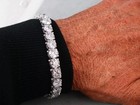 Wedding Tennis Bracelet Solid 14k White Gold 7 Carat White Cut For Women Gift