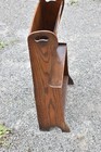 Antique Oak Magazine Rack Wooden Newspaper Holder Display Stand Vintage Storage