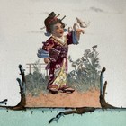 Antique Victorian Chinoiserie French 8x8    Tile Ceramic Asian H Boulenger   Cie