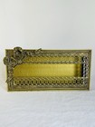 Vintage Vanity Tissue Box Cover Brass Bow Or Ribbon