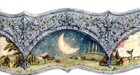 Designer Fairy Tales Roman Numeric Poem Sun Moon Celestial Wallpaper Border Blue