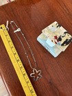 Antique Hand Made Sterling Silver Flower Necklace And Chain