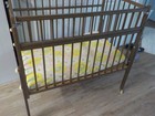 Vintage 1960   s Wooden Port-a-crib Folding Baby Bed Adjustable Height Portable