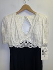 Vintage 90 s Scott Mcclintock Women   s 10 Black   White Lace Party Formal Dress