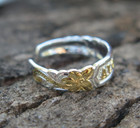 Sterling Silver Aloha Edge Hawaiian Plumeria Scroll Toe Ring Gold Plated Tr1105