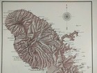 Vintage 1900 Martinique Island Map 11 x14    Old Antique Original Mount Pelee