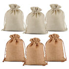 25 50 100 Wedding Hessian Burlap Jute Favour Gift Bags Jewelry Drawstring Pouch 