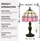 Vintage Tiffany Style Table Lamp  Handmade Stained Glass Shade  Desk   Bedside L