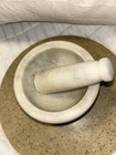 Vintage Round Marble Mortar And Pestle Set