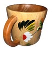 Costa Rica Hand Painted Hummingbird Wooden Coffee Cup Mug Souvenir