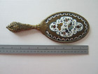 Antique Hand Mirror Enameled Cloisonne   Brass  Asian