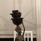 Antique Bronze Hand Made Statue Figure African Tribal Art 19 5 Inches