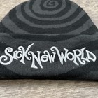 Sick New World Black Gray Beanie Embroidered Logo One Size Unisex Acrylic - Nwot