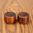 Original Vintage 1930s 2pc Radio Knobs Deco Hardwood 1 4  D-shaft