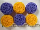 Crocheted Scrubbies  Lot Of 6 Nylon Pot Scrubbers  Dish Scrubby  Handmade  New