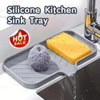 Silicone Faucet Mat Kitchen Sink Tray Soap Dispenser Sponge Drain Pad Sink Splas