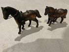 Vintage X2 Carnival Horses 1950s Fair Cast Copper Mid Century Equestrian Statues