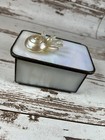 Handmade Mother Of Pearl Seashell Trinket  Jewelry Box Small Hinged Lid