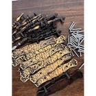 Vintage Antique Brass Spindle Drawer Pulls Hammered Backplates Set Taiwan