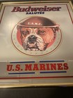 Vintage 1995  budweiser Salutes U s  Marines  Bar Mirror Sign U s m c  Bulldog