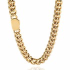 Men s Gold-tone 6mm Cuban Link Chain Necklace