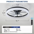 20 Inch Modern Low Profile Ceiling Fan Light Kit Flush Mount With Remote Control
