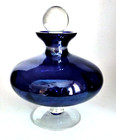 Hand Blown Art Glass Lavender Pedestal Perfume Bottle