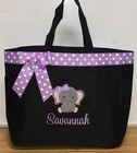 Cute Elephant Girl Personalized Baby Diaper Bag Tote Monogrammed 